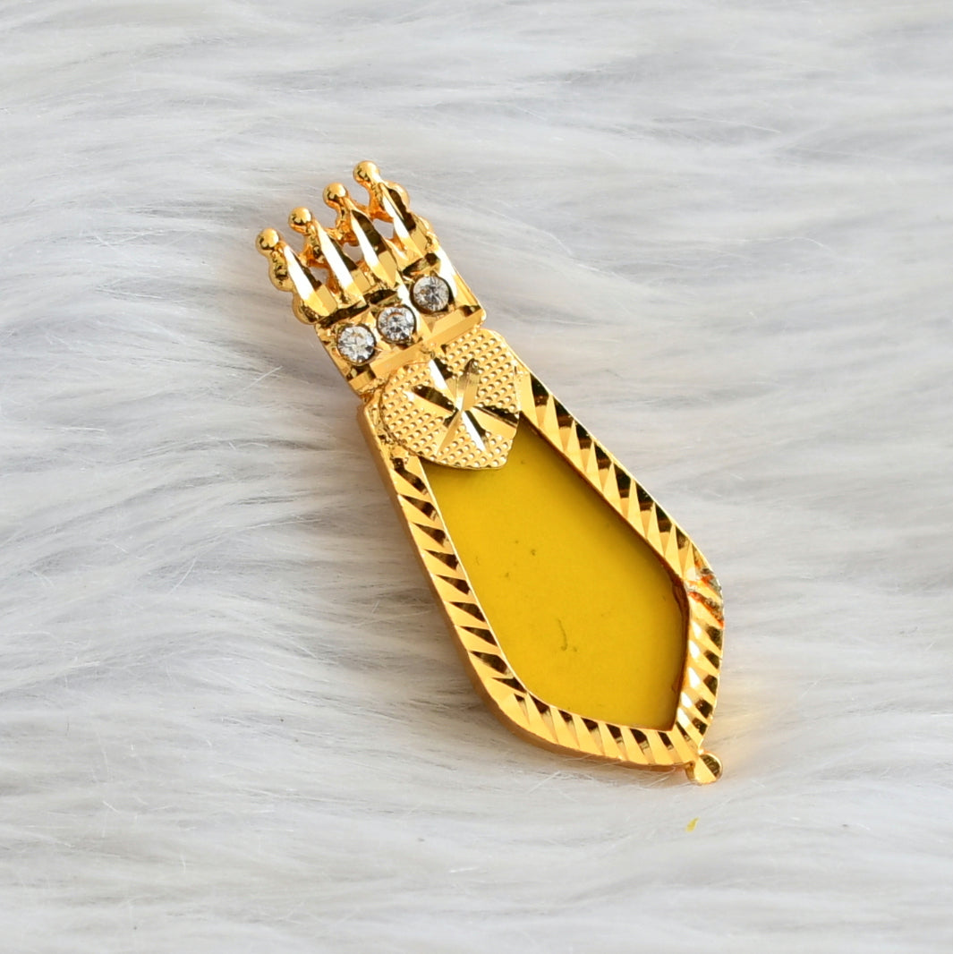 Gold tone kerala style yellow-white nagapadam pendant dj-45943