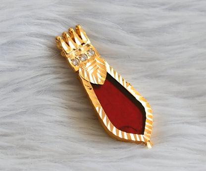 Gold tone kerala style  red-white nagapadam pendant dj-45939