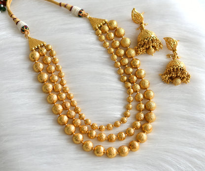 Antique gold tone multilayer beaded necklace set dj-10578
