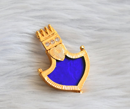 Gold tone kerala style blue-white palakka pendant dj-45947