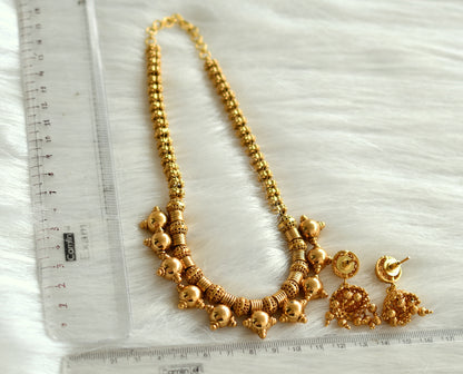 Antique gold tone beaded necklace set dj-12967