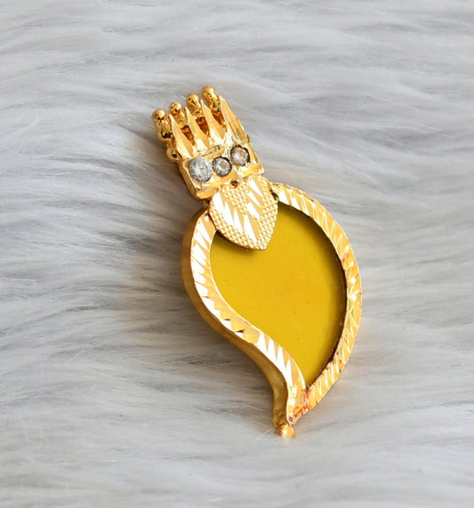 Gold tone kerala style yellow-white mango pendant dj-45955