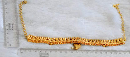 Antique gold tone pink-white kundan jadau mango choker necklace dj-47581