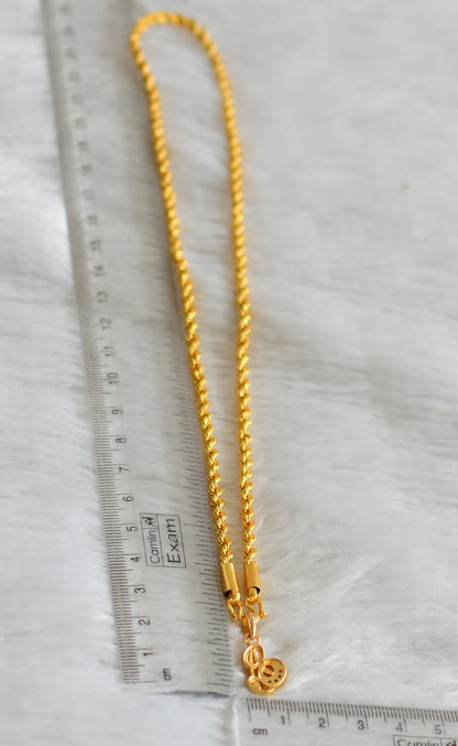 Gold tone 18 inches rope chain with white A pendant dj-47604