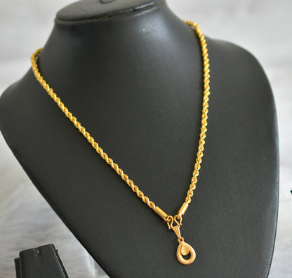 Gold tone 18 inches rope chain with thilak pendant dj-47603