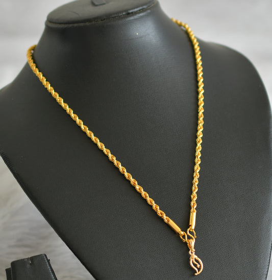 Gold tone 18 inches rope chain with mango pendant dj-47602