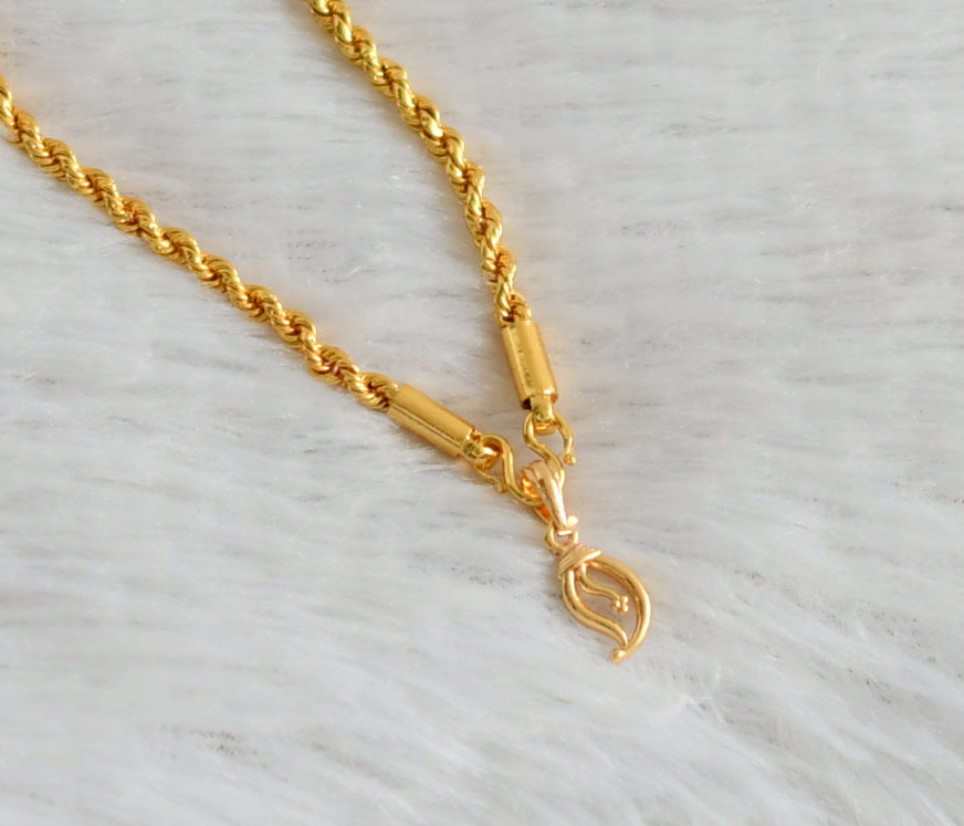 Gold tone 18 inches rope chain with mango pendant dj-47602