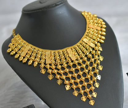 Gold tone kerala style necklace dj-47616