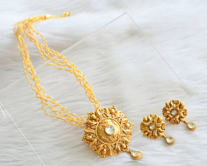Antique gold tone replica white necklace set dj-44247