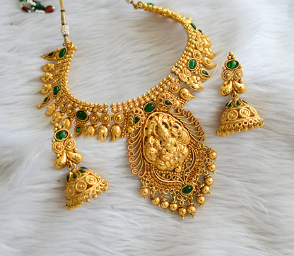 Antique Green Lakshmi-mango Necklace Set DJ33563