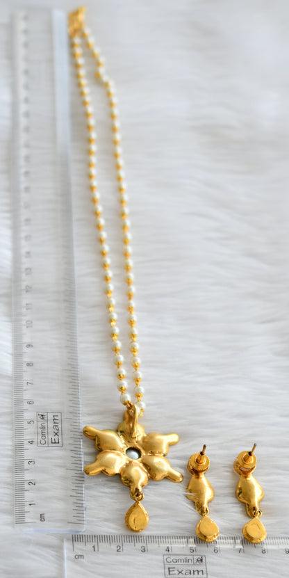 Antique gold tone replica pearl necklace set dj-44237