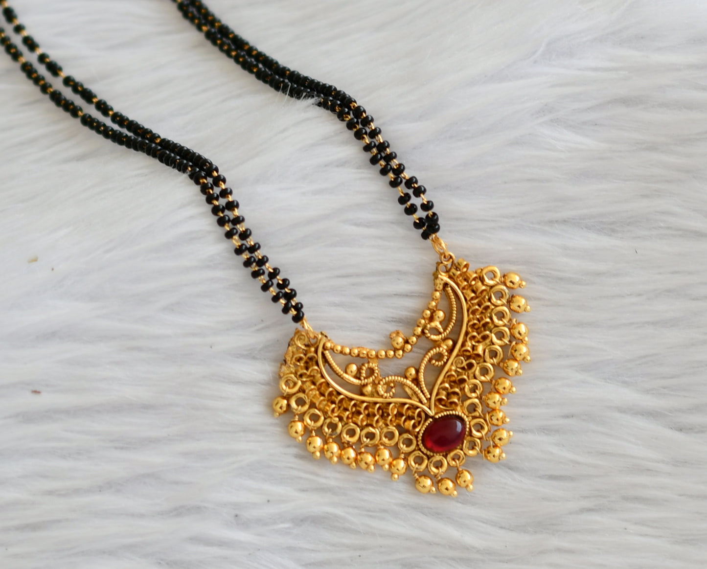 Antique kemp stone mangalsutra dj-45994