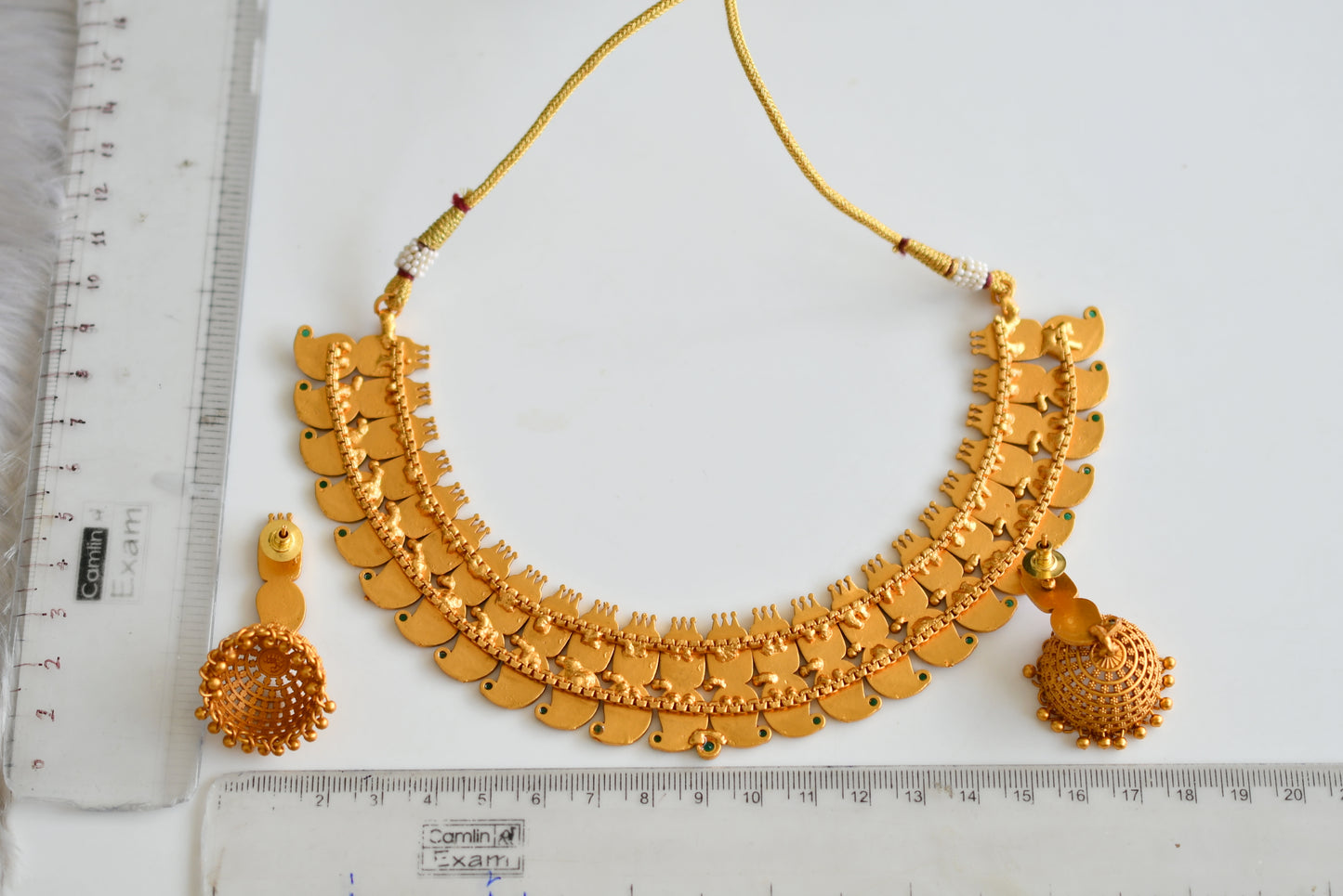 Matte finish Kerala style Red Mango necklace set dj-42818