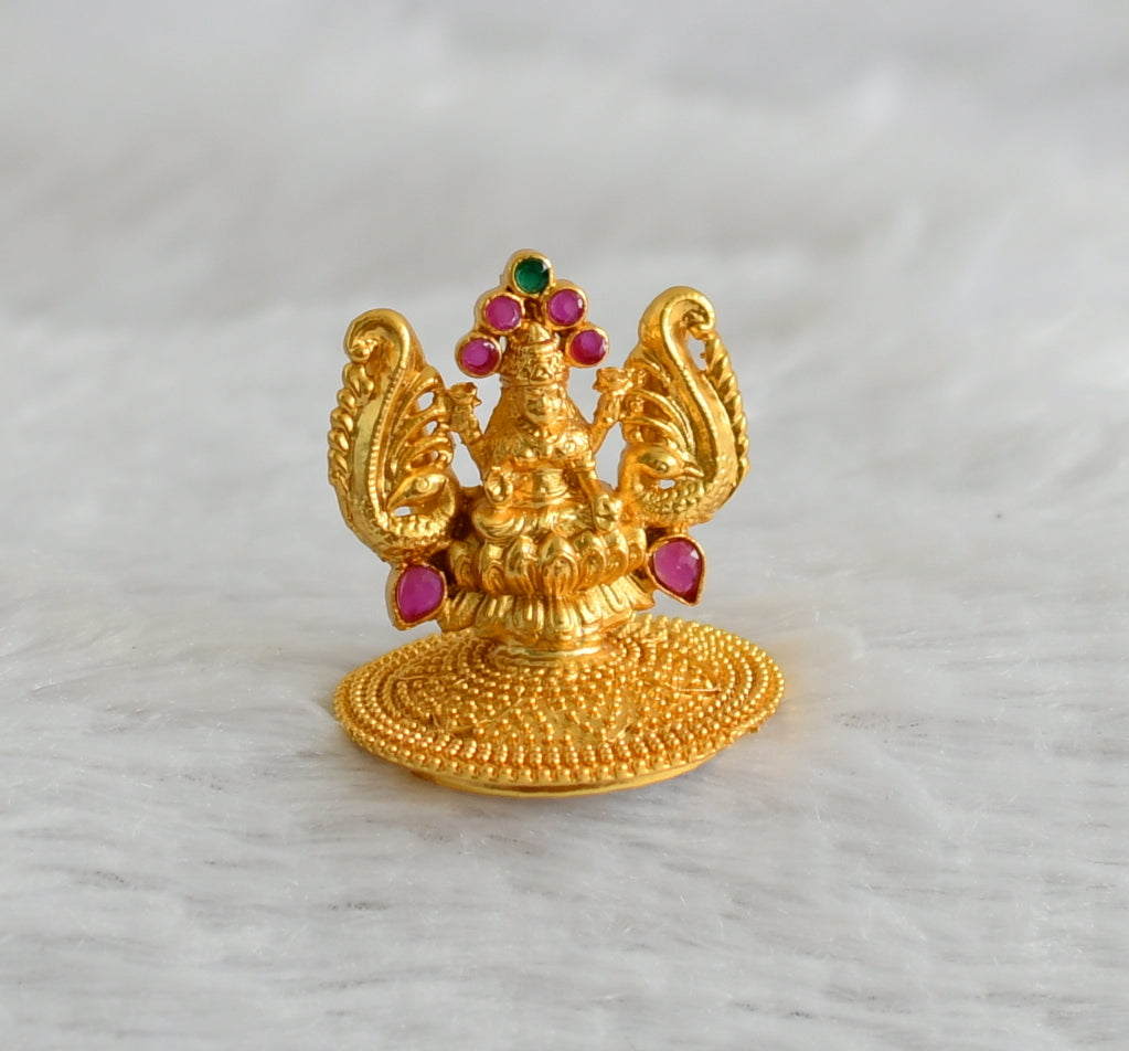 Gold tone ruby-green lakshmi peacock dhoop stand (incense holder) dj-47682