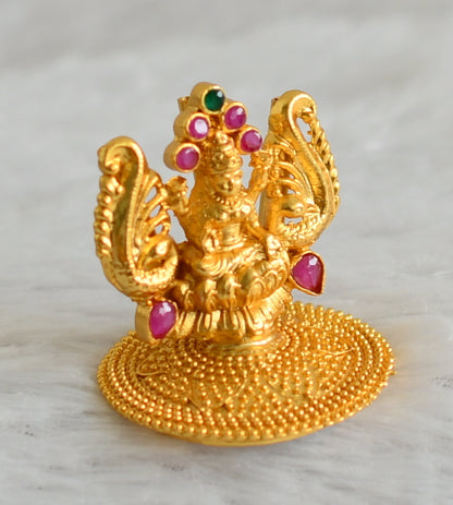 Gold tone ruby-green lakshmi peacock dhoop stand (incense holder) dj-47682