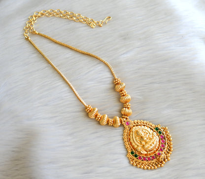 Gold tone kemp-green lakshmi necklace dj-03291