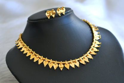 Gold tone Kerala style Thali Kootam necklace set dj-42558
