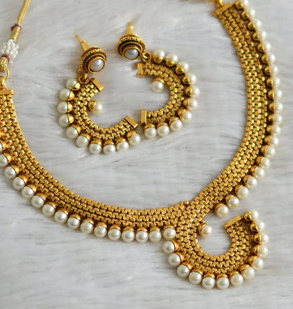 Antique gold tone pearl necklaces set dj-47671