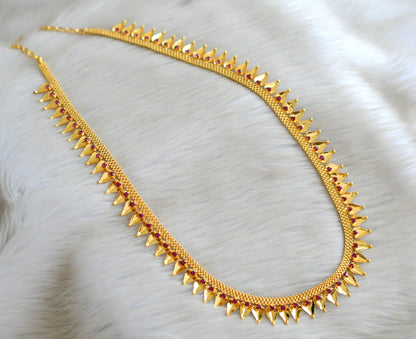 Gold tone ruby thali kootam haar dj-30728