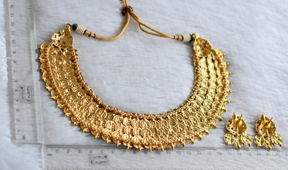 Matte finish Lakshmi coin triple layer necklace set dj-42698
