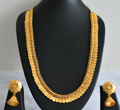 Gold tone lakshmi coin short haar set dj-49511