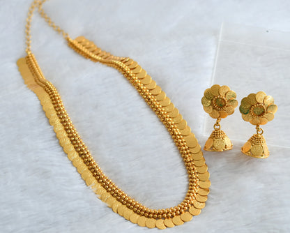 Gold tone lakshmi coin short haar set dj-49511