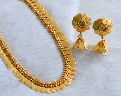 Gold tone lakshmi coin short haar set dj-49511