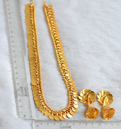 Gold tone lakshmi coin short haar set dj-49511