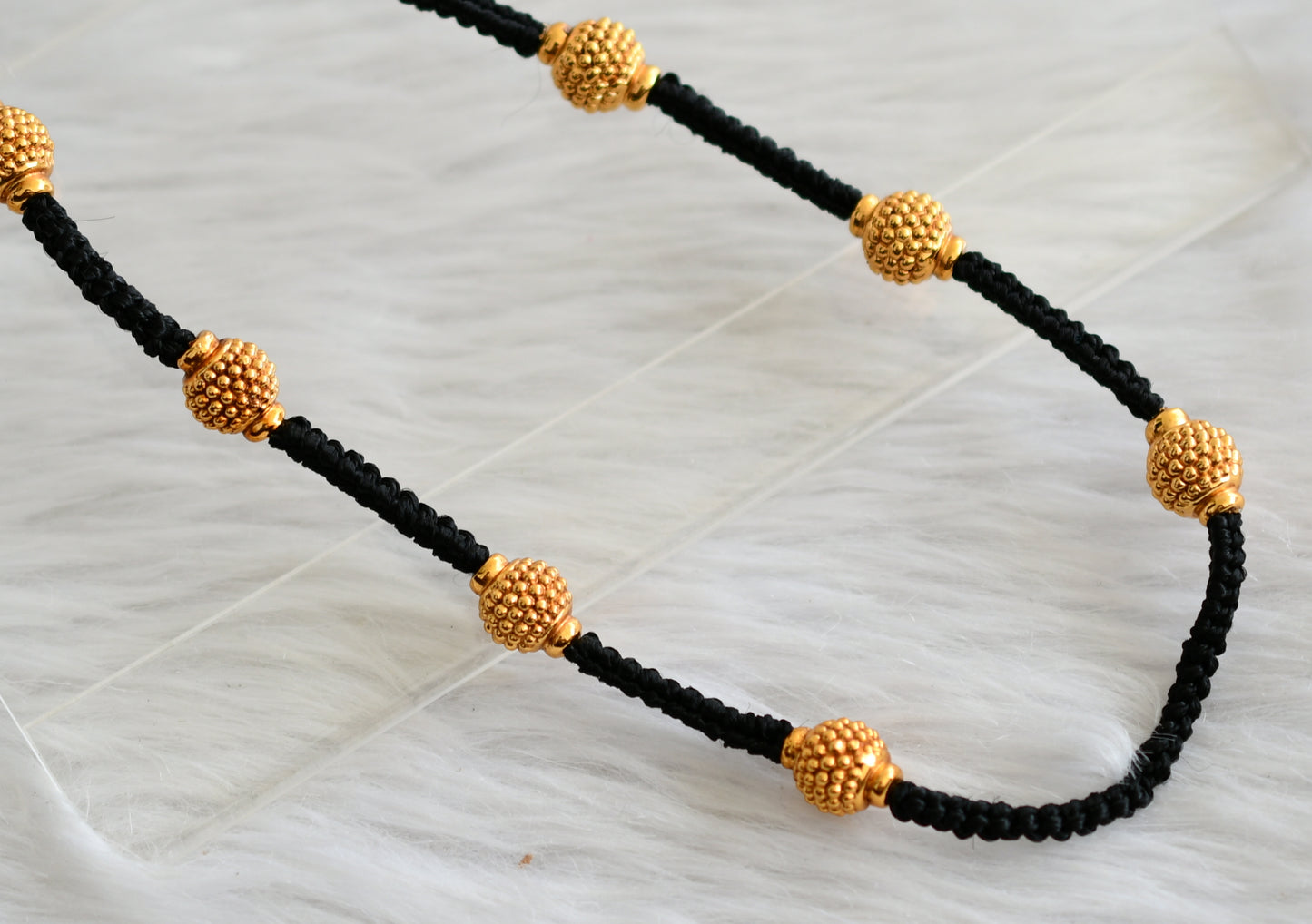 Matte finish silk thread beaded necklace dj-44331