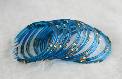 Set of 12 prussian blue glass bangles(2.6) dj-49589