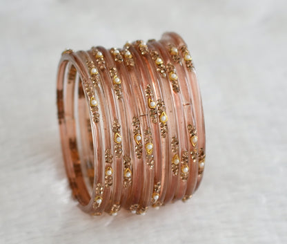 Set of 12 brown glass bangles(2.10) dj-49580