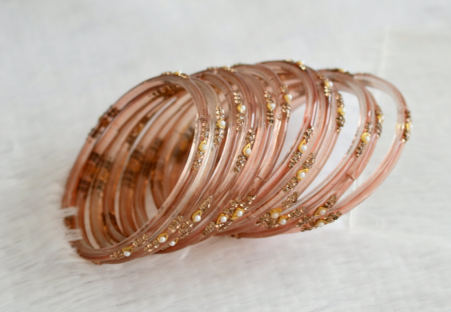 Set of 12 brown glass bangles(2.4) dj-49577