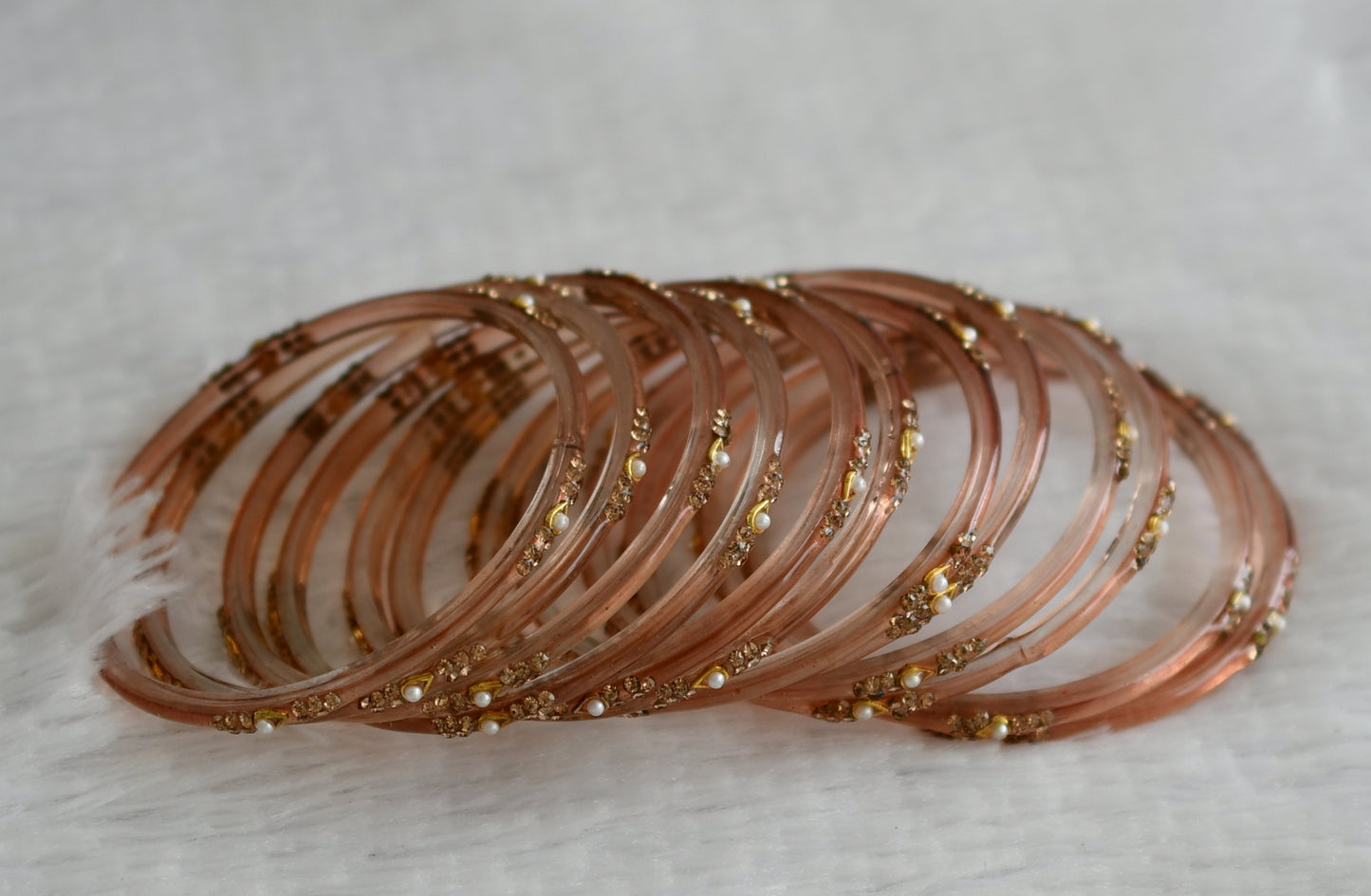 Set of 12 brown glass bangles(2.10) dj-49580