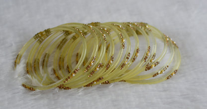 Set of 12 peal glass bangles(2.10) dj-49557