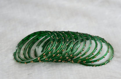 Set of 12 bottle green glass bangles(2.10) dj-49610