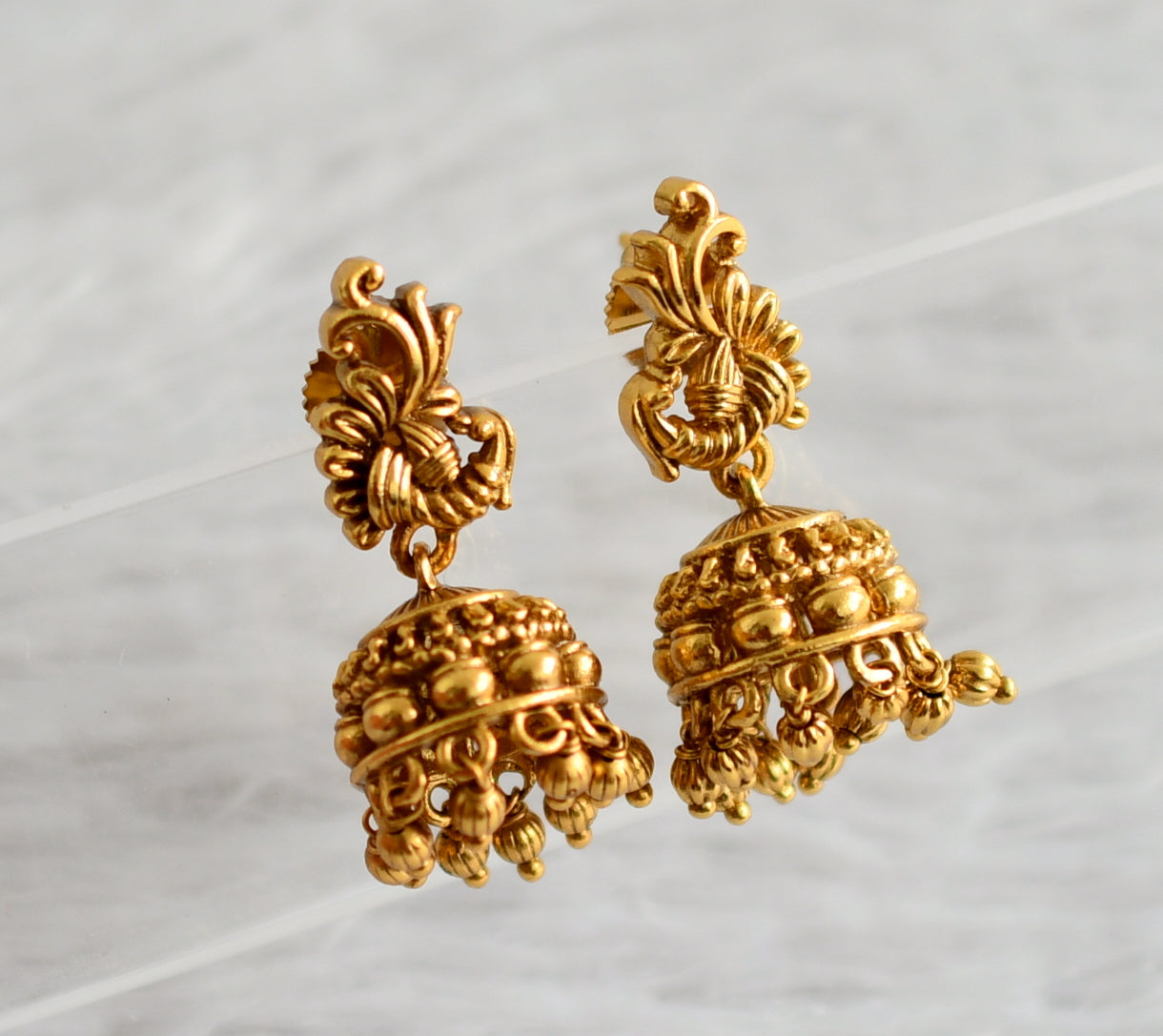 Antique gold tone peacock small jhumkka dj-47735