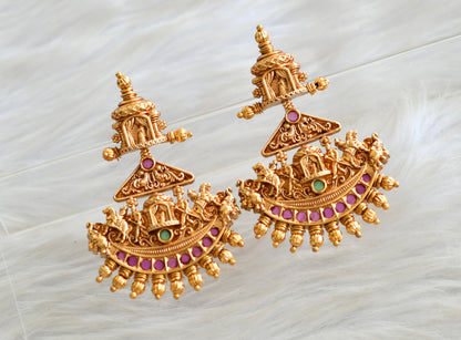 Matte finish ruby-green wedding Designer earrings dj-42873