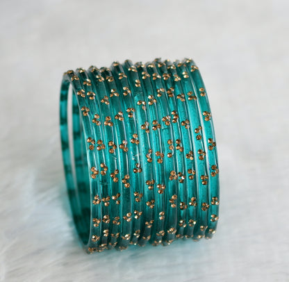 Set of 12 blue glass bangles(2.10) dj-49644