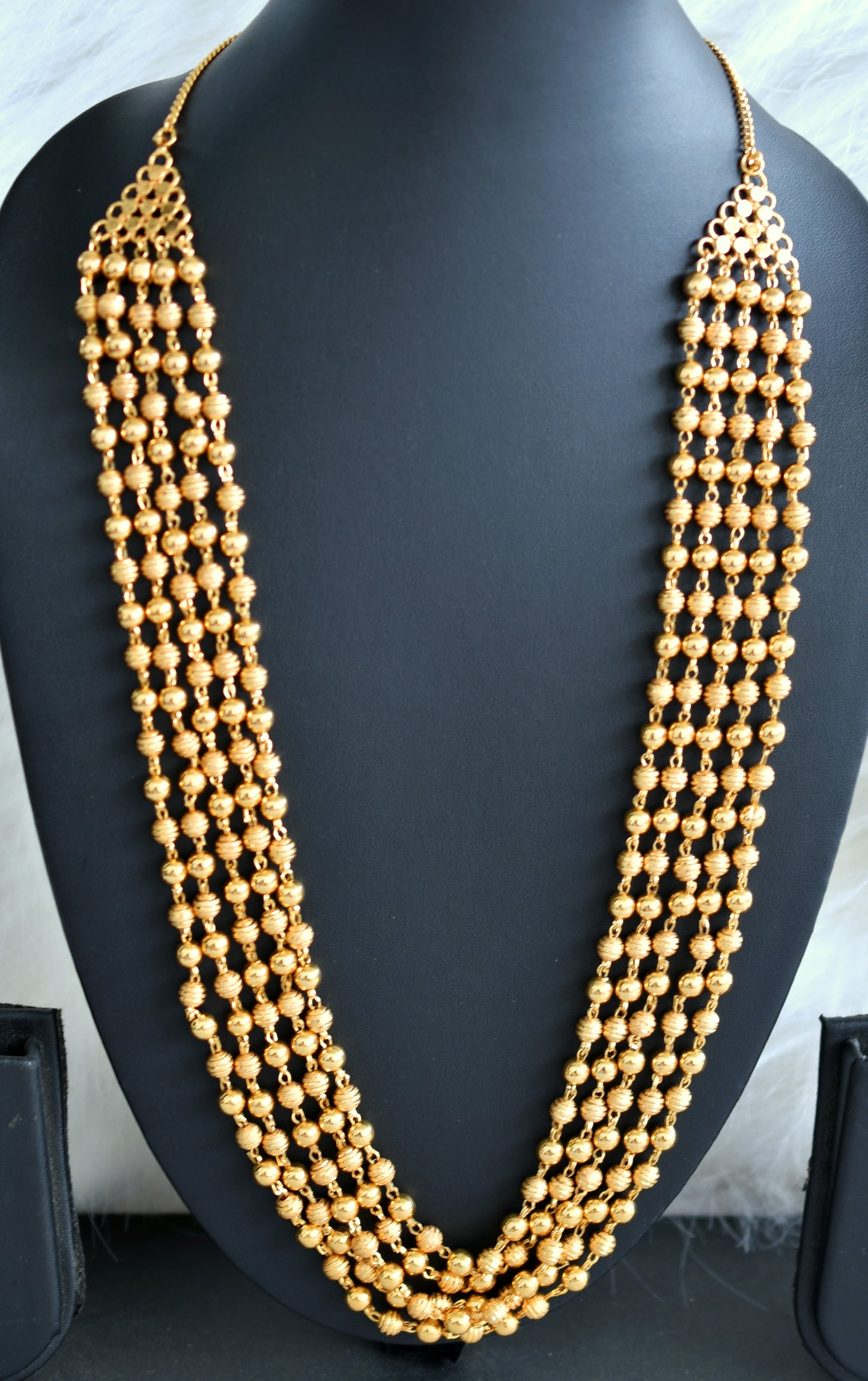 Gold tone multilayer ball chain/necklace dj-42887