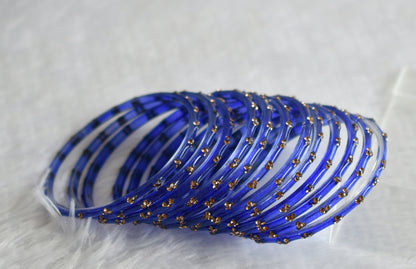 Set of 12 dark blue glass bangles(2.4) dj-49651