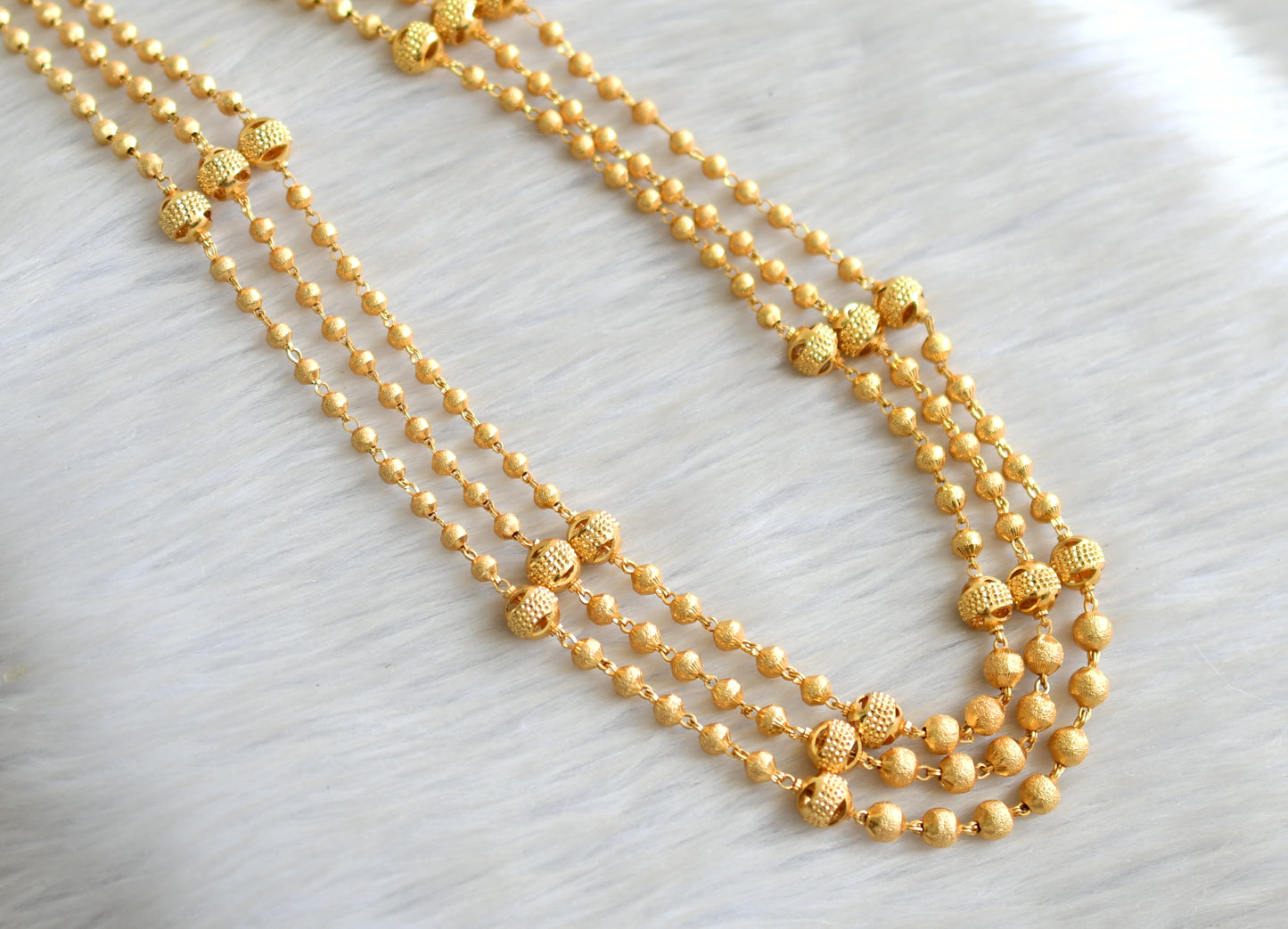 Gold tone multilayer ball chain/necklace dj-42886