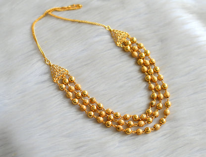 Gold tone multilayer ball necklace dj-42889