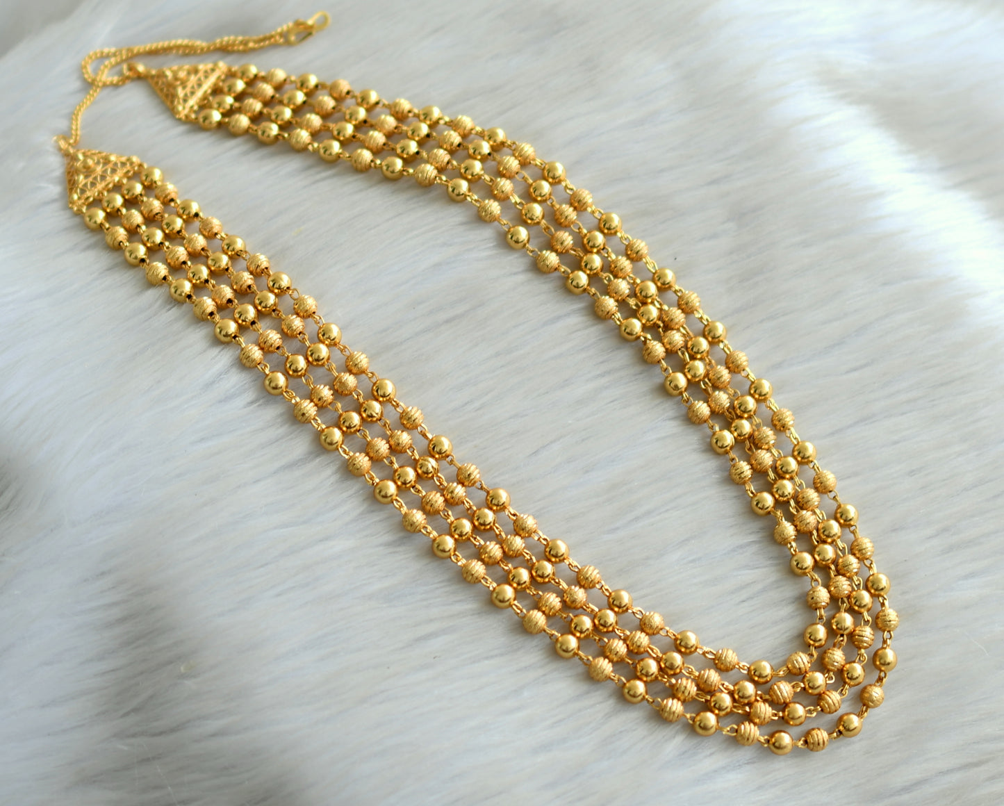Gold tone multilayer ball chain/necklace dj-42885