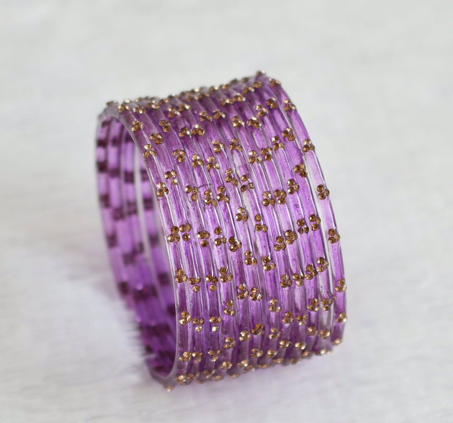 Set of 12 violet gless bangles(2.10) dj-49672