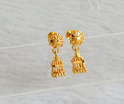 Gold tone Kerala style small jhumkka dj-38222