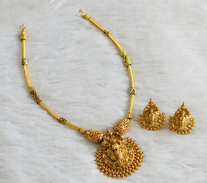 Matte finish lakshmi necklace set dj-47775