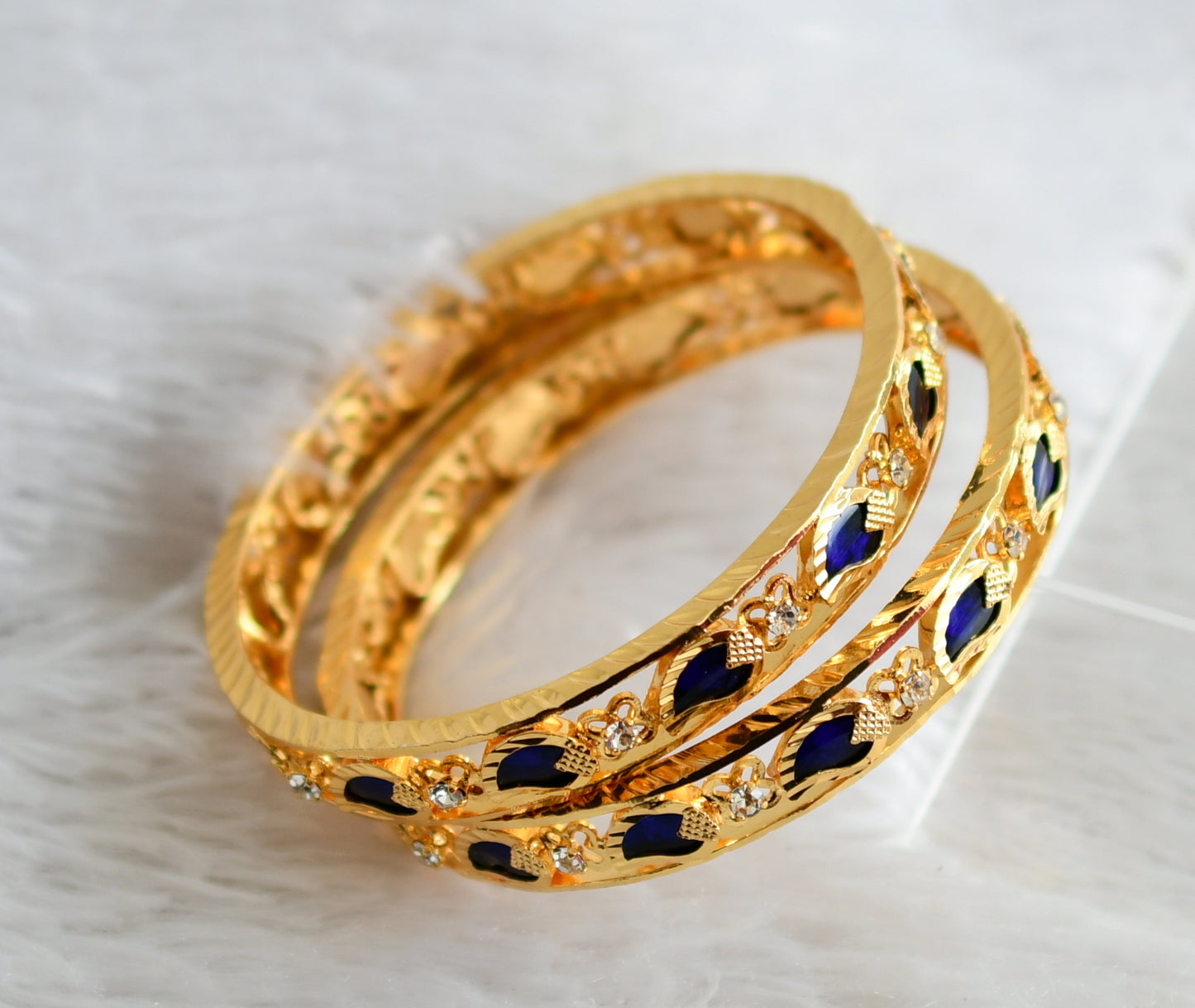 Gold Tone Blue Mango Kerala Style Bangles(2.6) DJ24584