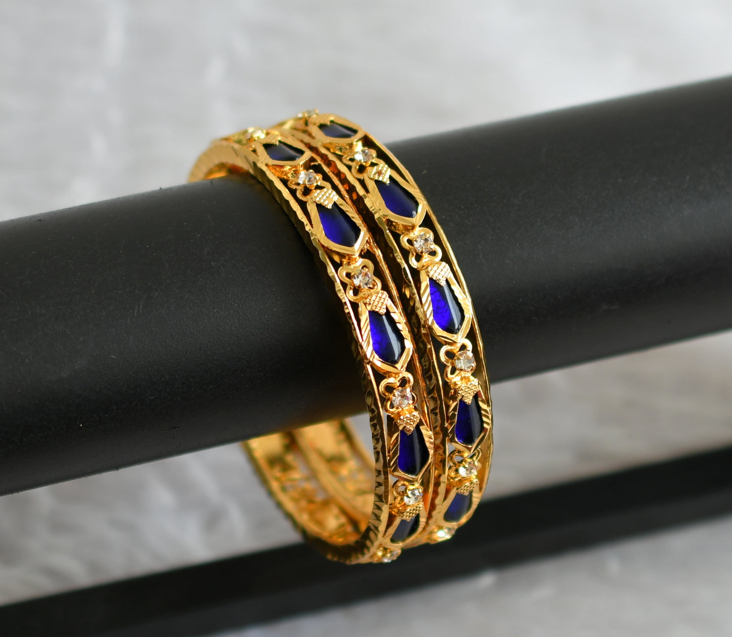 Gold Tone Blue Nagapadam Kerala style Bangles(2.6) DJ22234