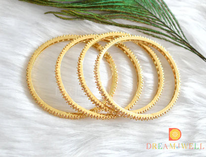 Gold tone square gold stone set of 4 bangles(2.8) dj-45629