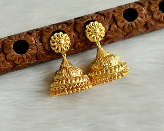 Gold tone kerala style jhumkka dj-42909